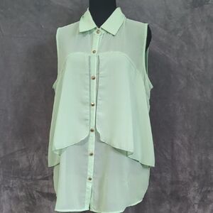 Simply Noelle Light Green Layered Blouse